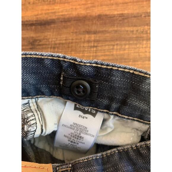 LEVI’S Boys 514 Straight Dark Wash Adjustable Waist Jeans / Size: 7 Reg - Picture 5 of 11
